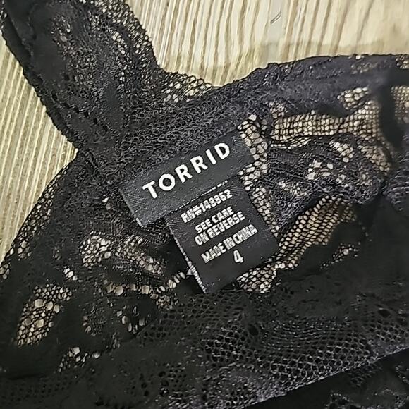 Torrid Black See Through Lace Dolman Top Womens Plus Size 4X - Picture 7 of 10